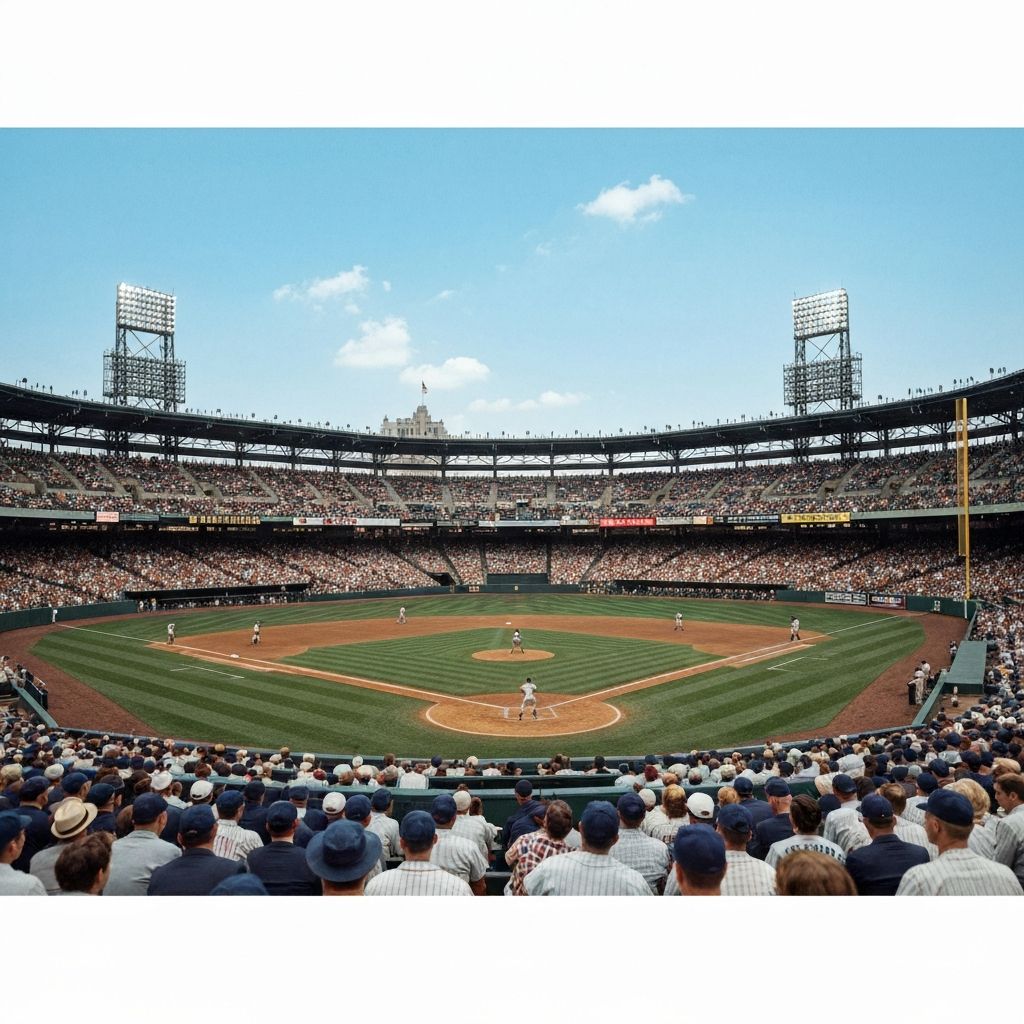Historyczne stadium baseballowe z legendarnymi zawodnikami